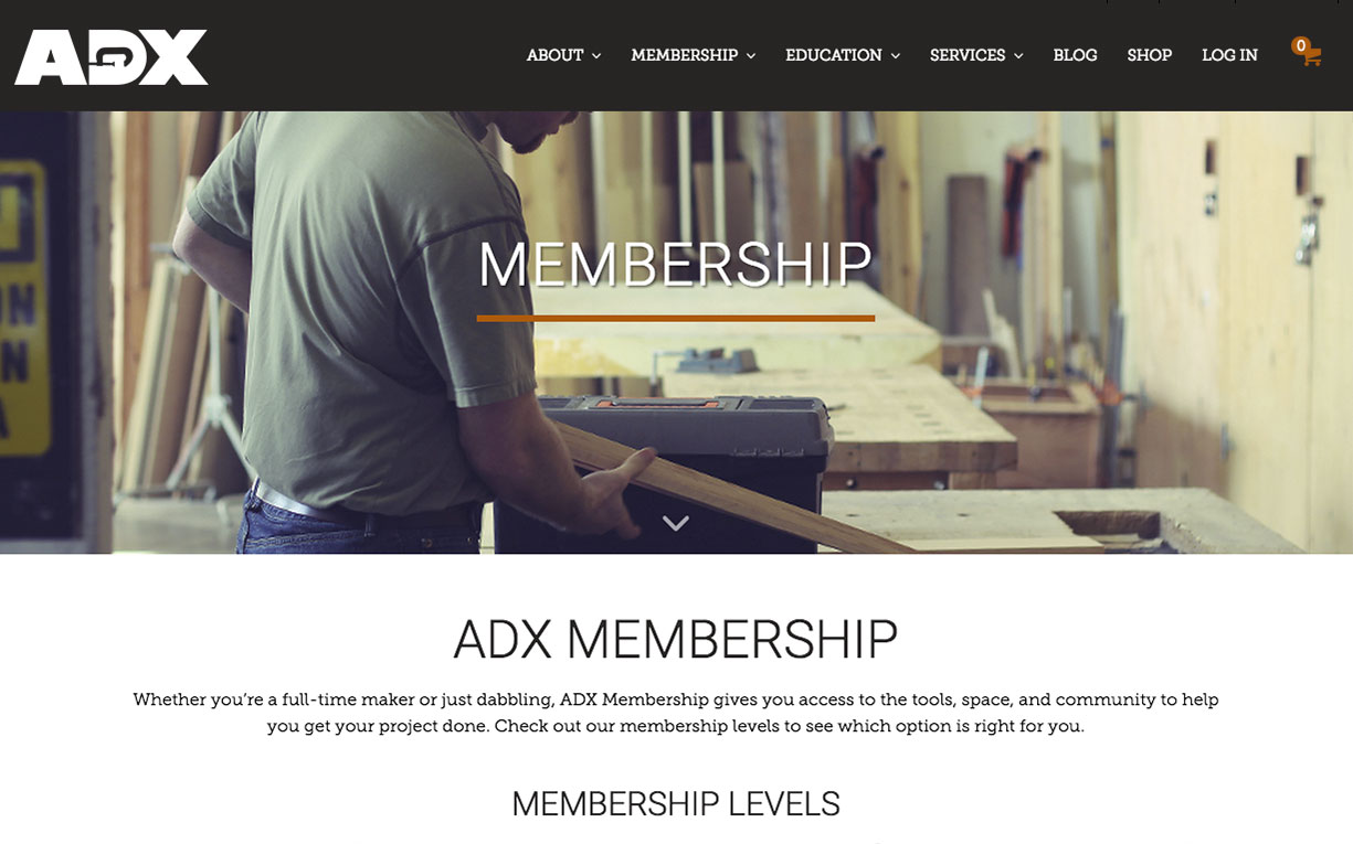 ADX Squarespace website integrated with association management software