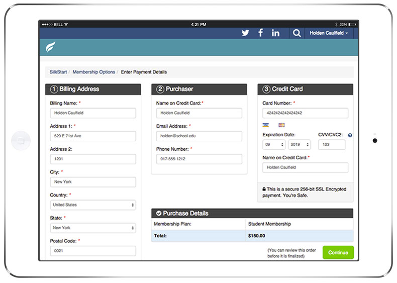 SilKStart can take payments for your membership dues or event payments, rather than WordPress